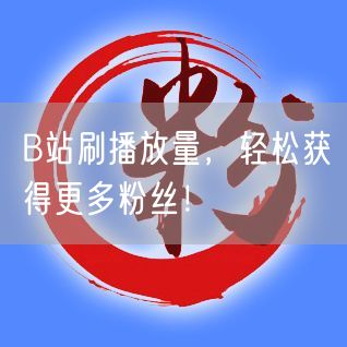 B站刷播放量，轻松获得更多粉丝！