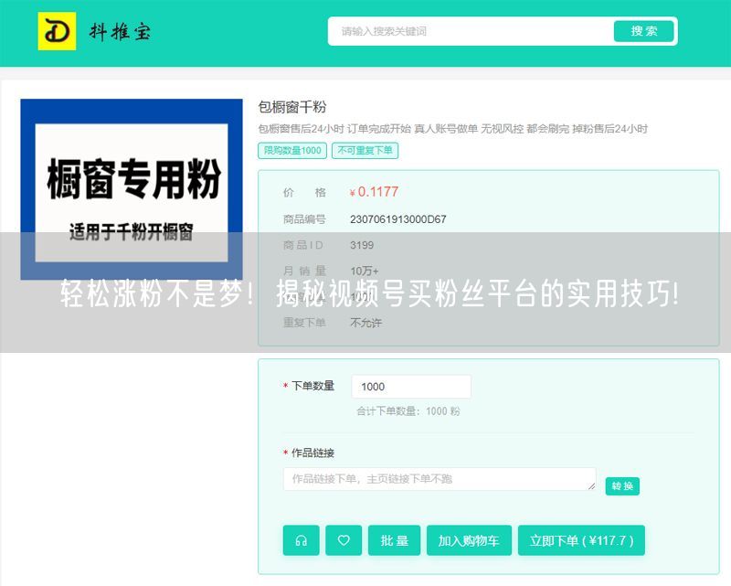 轻松涨粉不是梦！揭秘视频号买粉丝平台的实用技巧!